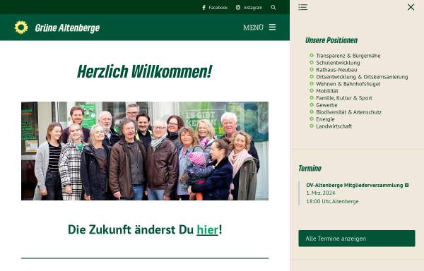 Vorschau von gruene-altenberge.de, Bündnis 90/Die Grünen Altenberge