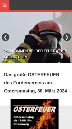 Vorschau der mobilen Webseite www.feuerwehr-augustdorf.de, Freiwillige Feuerwehr Augustdorf