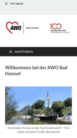 Vorschau der mobilen Webseite www.awo-bad-honnef.de, AWO Ortsverein Bad Honnef
