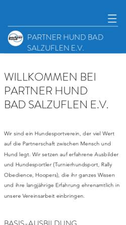 Vorschau der mobilen Webseite www.partner-hund-ev.de, Partner-Hund e.V.