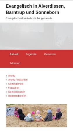 Vorschau der mobilen Webseite www.barntrupkg.de, Evangelisch-reformierte Kirchengemeinde Barntrup