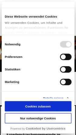 Vorschau der mobilen Webseite www.friedenskirchengemeinde-bergkamen.de, Ev. Friedenskirchengemeinde