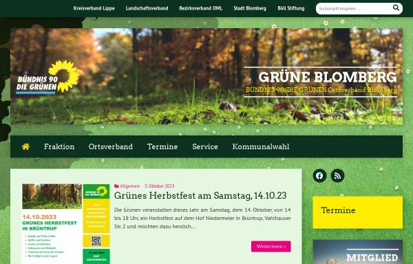 Vorschau von gruene-blomberg.de, Bündnis 90/Die Grünen Blomberg