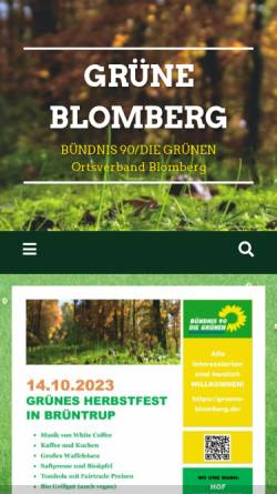 Vorschau der mobilen Webseite gruene-blomberg.de, Bündnis 90/Die Grünen Blomberg