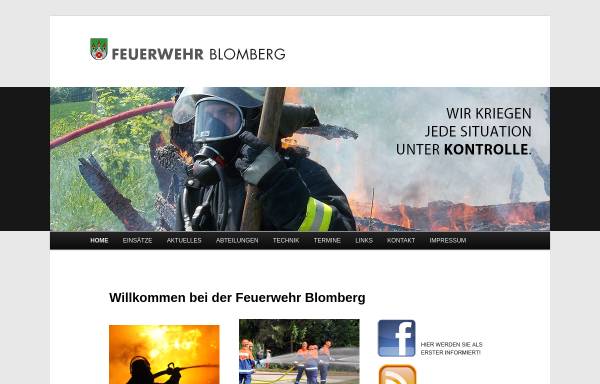 Vorschau von www.feuerwehr-blomberg.de, Freiwillige Feuerwehr Blomberg-Lippe