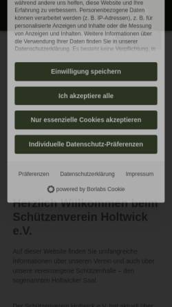 Vorschau der mobilen Webseite schuetzenvereinholtwick.de, Schützenverein Holtwick e.V.