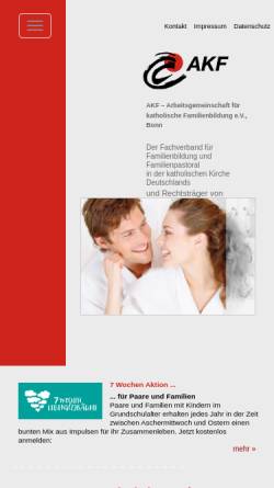 Vorschau der mobilen Webseite www.akf-bonn.de, Arbeitsgemeinschaft für katholische Familienbildung (AKF)