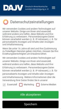 Vorschau der mobilen Webseite www.dajv.de, Deutsch-Amerikanische Juristen-Vereinigung e.V.