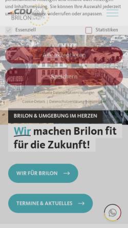 Vorschau der mobilen Webseite www.cdu-brilon.de, CDU-Stadtverband Brilon