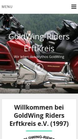 Vorschau der mobilen Webseite www.gwriders-erftkreis.de, Gold Wing Riders Erftkreis e.V.