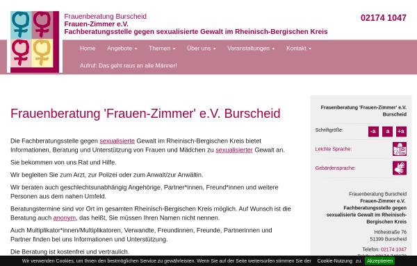 Vorschau von www.frauenberatung-burscheid.de, Frauen-Zimmer Burscheid