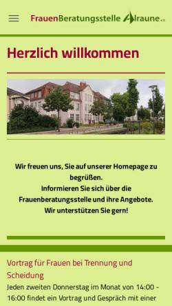 Vorschau der mobilen Webseite www.alraune-frauenberatung.de, Alraune Frauenberatungsstelle e.V.