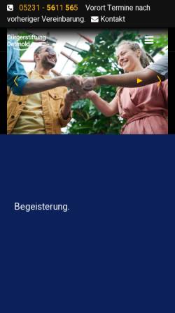 Vorschau der mobilen Webseite www.buergerstiftung-detmold.de, Bürgerstiftung Detmold