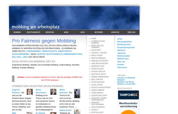 Vorschau von www.mobbing-web.de, Mobbing und Bossing am Arbeitsplatz