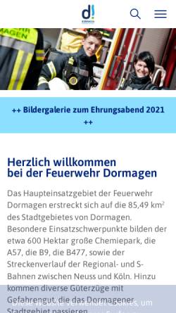 Vorschau der mobilen Webseite www.ff-dormagen.de, Freiwillige Feuerwehr Dormagen