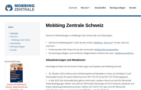 Vorschau von www.mobbing-zentrale.ch, Mobbing-Zentrale Schweiz