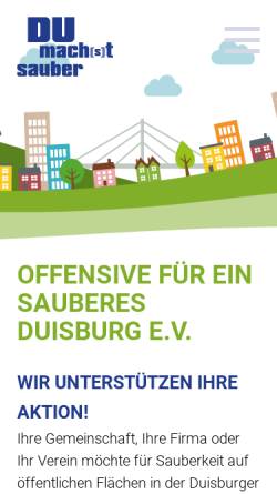 Vorschau der mobilen Webseite www.sauberes-duisburg.de, Offensive für ein sauberes Duisburg