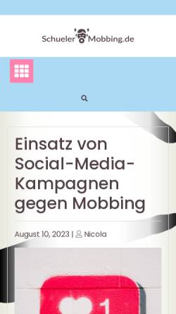 Vorschau der mobilen Webseite www.schueler-mobbing.de, Schüler-Mobbing - Mobbing in Schulen