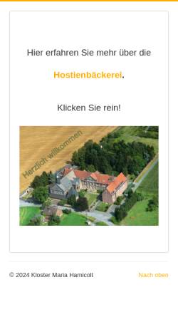 Vorschau der mobilen Webseite www.kloster-hamicolt.de, Benediktinerinnen Kloster Maria Hamicolt