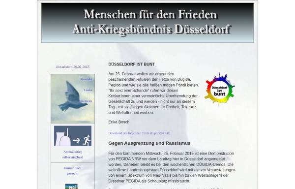 Vorschau von www.antikriegsbuendnis-duesseldorf.de, Menschen für den Frieden