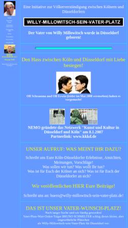 Vorschau der mobilen Webseite www.willy-millowitsch-sein-vater-platz.de, Willy Millowitsch Sein Vater Platz