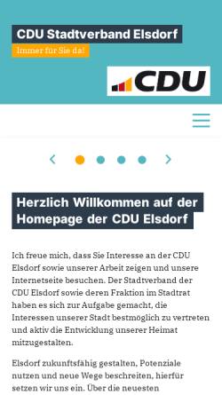 Vorschau der mobilen Webseite www.cdu-elsdorf.de, CDU Elsdorf