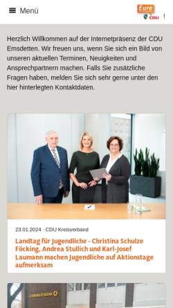Vorschau der mobilen Webseite www.cdu-emsdetten.de, CDU-Stadtverband Emsdetten