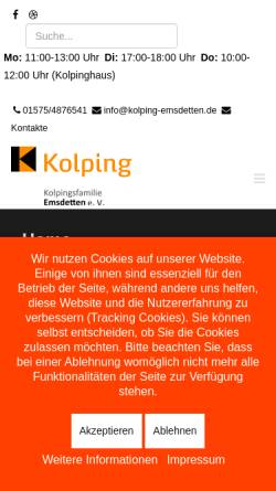 Vorschau der mobilen Webseite www.kolping-emsdetten.de, Kolpingsfamilie Emsdetten