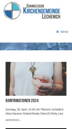 Vorschau der mobilen Webseite www.kirche-lechenich.de, Kirchengemeinde Lechenich