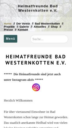 Vorschau der mobilen Webseite www.heimatverein-badwesternkotten.de, Heimatfreunde Bad Westernkotten e.V.
