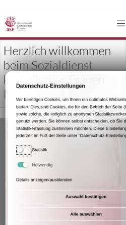 Vorschau der mobilen Webseite www.skf-essen.de, Sozialdienst katholischer Frauen Essen-Mitte e.V.