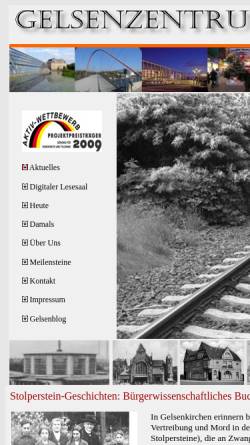 Vorschau der mobilen Webseite www.gelsenzentrum.de, Gelsenzentrum - Portal für Stadt- und Zeitgeschichte
