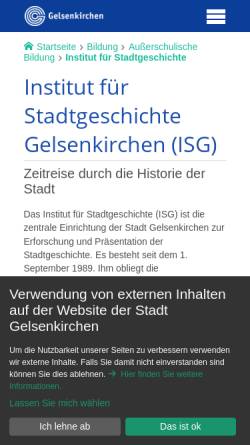 Vorschau der mobilen Webseite www.institut-fuer-stadtgeschichte.de, Institut für Stadtgeschichte