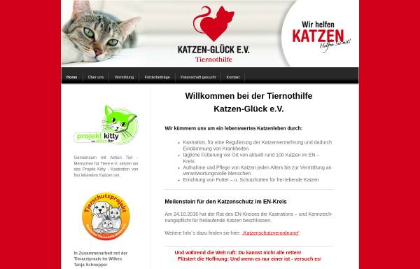 Vorschau von www.katzen-glueck.org, Katzen-Glück Tiernothilfe e.V.