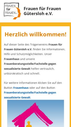 Vorschau der mobilen Webseite frauen4frauen.de, Frauen für Frauen e.V.