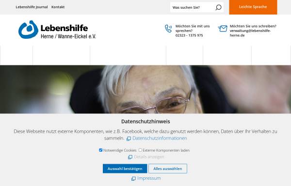 Vorschau von www.lebenshilfe-herne.de, Lebenshilfe für Menschen mit geistiger Behinderung, Herne e.V.