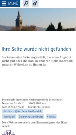 Vorschau der mobilen Webseite www.kirche-schnathorst-tengern.de, Ev.-Luth. Kirchengemeinde Schnathorst
