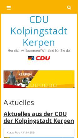 Vorschau der mobilen Webseite cdu-kolpingstadt-kerpen.de, CDU Kerpen