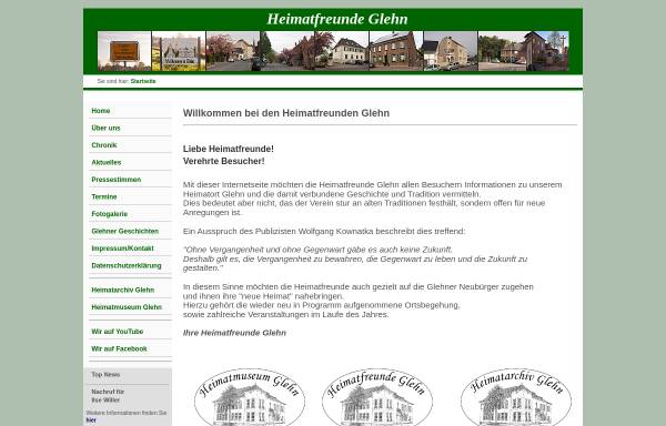 Vorschau von www.heimatfreunde-glehn.de, Heimatfreunde Glehn
