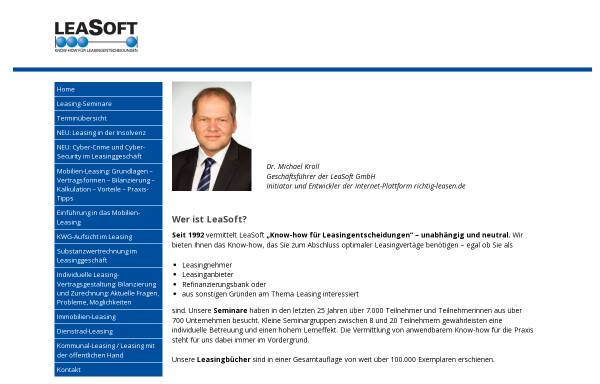 Vorschau von www.leasoft.de, Leasoft GmbH - Dr. Michael Kroll
