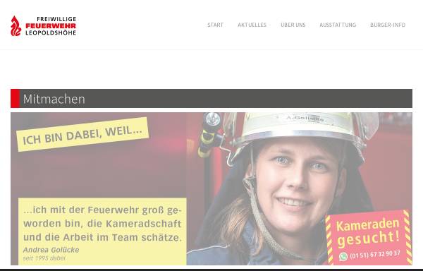 Vorschau von www.ff-leopoldshoehe.de, Freiwillige Feuerwehr Leopoldshöhe