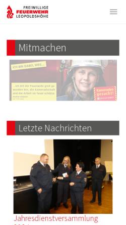 Vorschau der mobilen Webseite www.ff-leopoldshoehe.de, Freiwillige Feuerwehr Leopoldshöhe