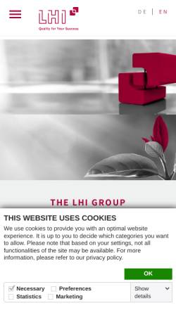 Vorschau der mobilen Webseite www.lhi.de, LHI - Leasing GmbH
