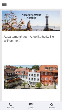 Vorschau der mobilen Webseite www.appartementhaus-angelika.de, Appartements Angelika