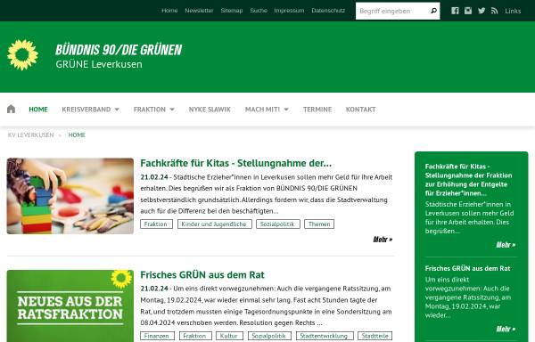 Vorschau von www.die-gruenen-leverkusen.de, Bündnis 90/Die Grünen, Kreisverband Leverkusen
