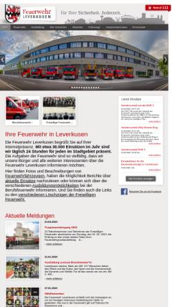 Vorschau der mobilen Webseite www.feuerwehr-leverkusen.de, Feuerwehr Leverkusen