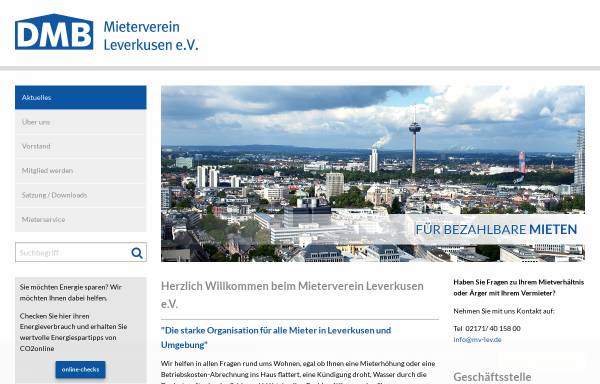 Vorschau von www.dmb-mieterverein-leverkusen.de, Mieterverein Leverkusen e.V.