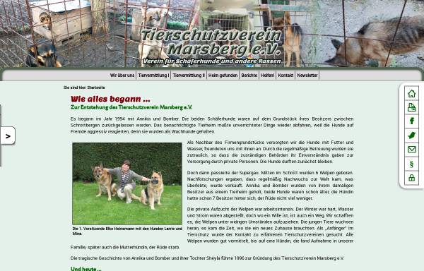 Vorschau von www.tierschutz-marsberg.de, Tierschutzverein Marsberg e.V.