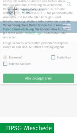 Vorschau der mobilen Webseite www.dpsg-meschede.de, DPSG Stamm Meschede
