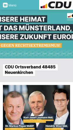 Vorschau der mobilen Webseite www.cdu-neuenkirchen.de, CDU-Gemeindeverband Neuenkirchen